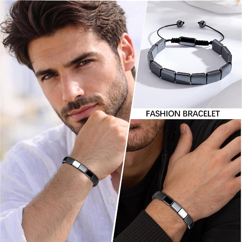 Men's Natural Stone Handmade Braided Rope Bracelet